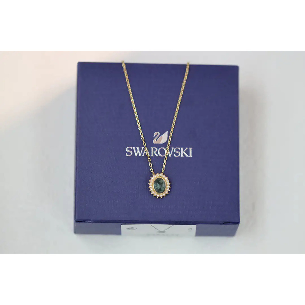 Swarovski Dark Blue Round Collarbone Necklace